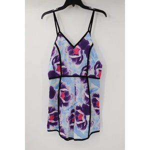 COS romper women's xs sleeveless floral multicolor strappy‎ 3" blue lightweight